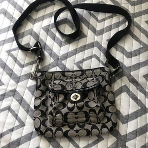 Coach Grey and Black Crossbody purse
